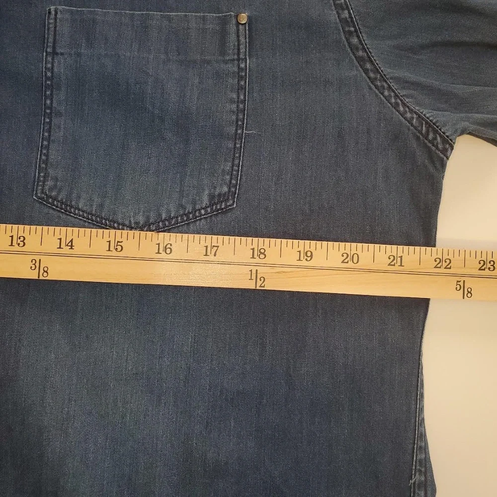 Mens Calvin Klein Jeans Dark Denim Long Sleeve Shirt - Picture 13 of 14
